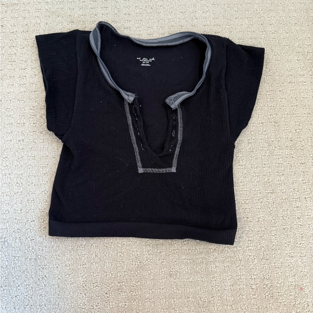 Urban Outfitters Black Polo with Gray Accents